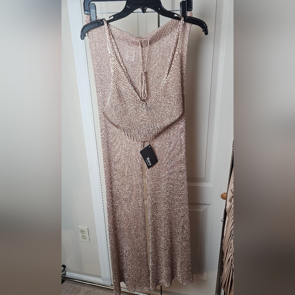 Elegant Beige Knit Skirt